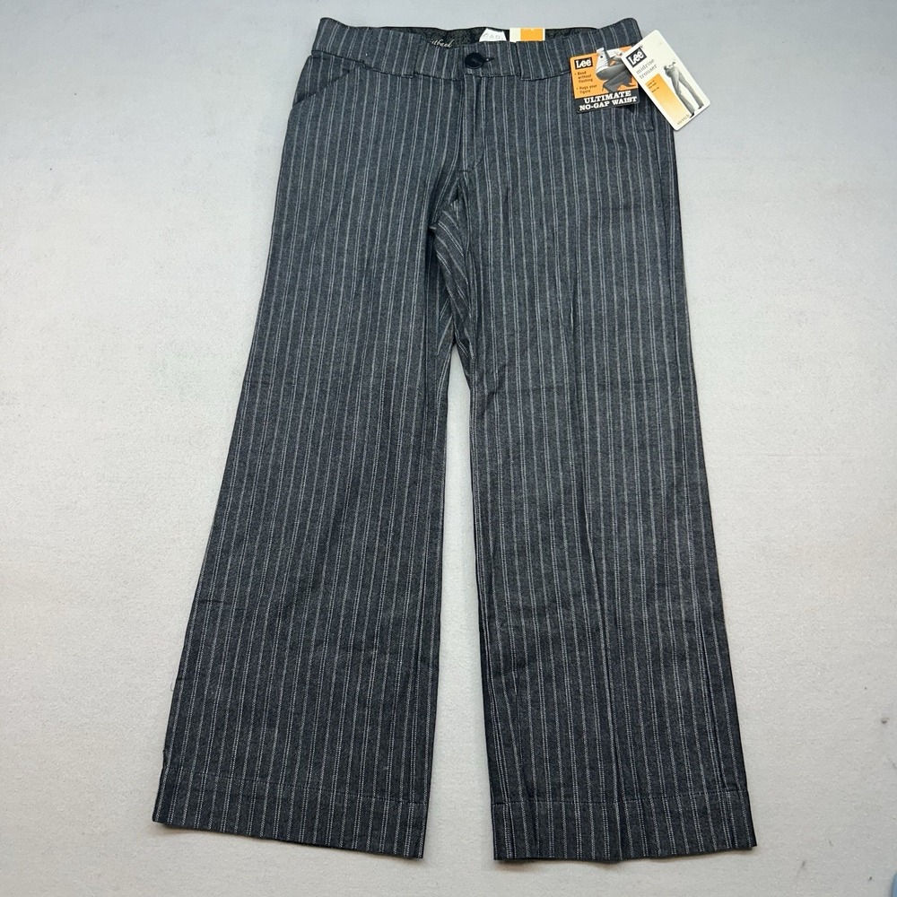 NWT Womens 10P Lee Regular Fit Mid Rise Flat Front Pants No Gap Waistband